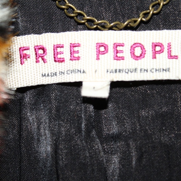 Free People Carmella Faux Fake Fur Coat Aztec Western Print.  Sz. L - Picture 3 of 10